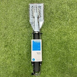 Room Essentials Stanless Steel Grill Tool Set 3 Pieces Heavy Duty Black - New